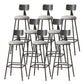 Modern Armless Backrest Counter Stool Iron Cafe Bar Stool with Leather Cushion Grey 8 Piece Set Extra Tall Stool (34") Clearhalo 'Bar Furniture' 'Bar Stools' 'bar_stools' 'furn' 'furn_bar_stools' 'Furniture' 'furniture_bar_stools' 'Kitchen & Dining Furniture' 5042733