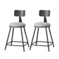 Modern Armless Backrest Counter Stool Iron Cafe Bar Stool with Leather Cushion Grey 2 Piece Set Short Stool(22"H) Clearhalo 'Bar Furniture' 'Bar Stools' 'bar_stools' 'furn' 'furn_bar_stools' 'Furniture' 'furniture_bar_stools' 'Kitchen & Dining Furniture' 5042734