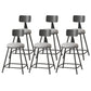 Modern Armless Backrest Counter Stool Iron Cafe Bar Stool with Leather Cushion Grey 6 Piece Set Short Stool(22"H) Clearhalo 'Bar Furniture' 'Bar Stools' 'bar_stools' 'furn' 'furn_bar_stools' 'Furniture' 'furniture_bar_stools' 'Kitchen & Dining Furniture' 5042736
