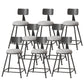Modern Armless Backrest Counter Stool Iron Cafe Bar Stool with Leather Cushion Grey 8 Piece Set Short Stool(22"H) Clearhalo 'Bar Furniture' 'Bar Stools' 'bar_stools' 'furn' 'furn_bar_stools' 'Furniture' 'furniture_bar_stools' 'Kitchen & Dining Furniture' 5042737