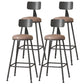 Modern Armless Backrest Counter Stool Iron Cafe Bar Stool with Leather Cushion Coffee 4 Piece Set Bar Stool(30"H) Clearhalo 'Bar Furniture' 'Bar Stools' 'bar_stools' 'furn' 'furn_bar_stools' 'Furniture' 'furniture_bar_stools' 'Kitchen & Dining Furniture' 5042739