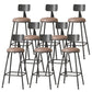 Modern Armless Backrest Counter Stool Iron Cafe Bar Stool with Leather Cushion Coffee 8 Piece Set Bar Stool(30"H) Clearhalo 'Bar Furniture' 'Bar Stools' 'bar_stools' 'furn' 'furn_bar_stools' 'Furniture' 'furniture_bar_stools' 'Kitchen & Dining Furniture' 5042741