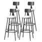 Modern Armless Backrest Counter Stool Iron Cafe Bar Stool with Leather Cushion White 4 Piece Set Extra Tall Stool (34") Clearhalo 'Bar Furniture' 'Bar Stools' 'bar_stools' 'furn' 'furn_bar_stools' 'Furniture' 'furniture_bar_stools' 'Kitchen & Dining Furniture' 5042743