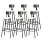 Modern Armless Backrest Counter Stool Iron Cafe Bar Stool with Leather Cushion White 6 Piece Set Extra Tall Stool (34") Clearhalo 'Bar Furniture' 'Bar Stools' 'bar_stools' 'furn' 'furn_bar_stools' 'Furniture' 'furniture_bar_stools' 'Kitchen & Dining Furniture' 5042744