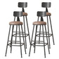 Modern Armless Backrest Counter Stool Iron Cafe Bar Stool with Leather Cushion Coffee 4 Piece Set Extra Tall Stool (34") Clearhalo 'Bar Furniture' 'Bar Stools' 'bar_stools' 'furn' 'furn_bar_stools' 'Furniture' 'furniture_bar_stools' 'Kitchen & Dining Furniture' 5042747