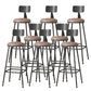 Modern Armless Backrest Counter Stool Iron Cafe Bar Stool with Leather Cushion Coffee 8 Piece Set Extra Tall Stool (34") Clearhalo 'Bar Furniture' 'Bar Stools' 'bar_stools' 'furn' 'furn_bar_stools' 'Furniture' 'furniture_bar_stools' 'Kitchen & Dining Furniture' 5042749