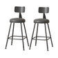 Modern Armless Backrest Counter Stool Iron Cafe Bar Stool with Leather Cushion Black 2 Piece Set Counter Stool(26"H) Clearhalo 'Bar Furniture' 'Bar Stools' 'bar_stools' 'furn' 'furn_bar_stools' 'Furniture' 'furniture_bar_stools' 'Kitchen & Dining Furniture' 5042750