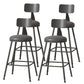 Modern Armless Backrest Counter Stool Iron Cafe Bar Stool with Leather Cushion Black 4 Piece Set Counter Stool(26"H) Clearhalo 'Bar Furniture' 'Bar Stools' 'bar_stools' 'furn' 'furn_bar_stools' 'Furniture' 'furniture_bar_stools' 'Kitchen & Dining Furniture' 5042751