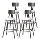 Modern Armless Backrest Counter Stool Iron Cafe Bar Stool with Leather Cushion White 4 Piece Set Counter Stool(26"H) Clearhalo 'Bar Furniture' 'Bar Stools' 'bar_stools' 'furn' 'furn_bar_stools' 'Furniture' 'furniture_bar_stools' 'Kitchen & Dining Furniture' 5042755