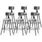 Modern Armless Backrest Counter Stool Iron Cafe Bar Stool with Leather Cushion Grey 6 Piece Set Counter Stool(26"H) Clearhalo 'Bar Furniture' 'Bar Stools' 'bar_stools' 'furn' 'furn_bar_stools' 'Furniture' 'furniture_bar_stools' 'Kitchen & Dining Furniture' 5042760