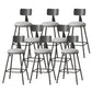 Modern Armless Backrest Counter Stool Iron Cafe Bar Stool with Leather Cushion Grey 8 Piece Set Counter Stool(26"H) Clearhalo 'Bar Furniture' 'Bar Stools' 'bar_stools' 'furn' 'furn_bar_stools' 'Furniture' 'furniture_bar_stools' 'Kitchen & Dining Furniture' 5042761