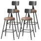 Modern Armless Backrest Counter Stool Iron Cafe Bar Stool with Leather Cushion Coffee 4 Piece Set Counter Stool(26"H) Clearhalo 'Bar Furniture' 'Bar Stools' 'bar_stools' 'furn' 'furn_bar_stools' 'Furniture' 'furniture_bar_stools' 'Kitchen & Dining Furniture' 5042763