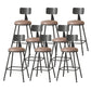 Modern Armless Backrest Counter Stool Iron Cafe Bar Stool with Leather Cushion Coffee 8 Piece Set Counter Stool(26"H) Clearhalo 'Bar Furniture' 'Bar Stools' 'bar_stools' 'furn' 'furn_bar_stools' 'Furniture' 'furniture_bar_stools' 'Kitchen & Dining Furniture' 5042765