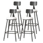 Modern Armless Backrest Counter Stool Iron Cafe Bar Stool with Leather Cushion White 4 Piece Set Bar Stool(30"H) Clearhalo 'Bar Furniture' 'Bar Stools' 'bar_stools' 'furn' 'furn_bar_stools' 'Furniture' 'furniture_bar_stools' 'Kitchen & Dining Furniture' 5042767