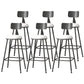 Modern Armless Backrest Counter Stool Iron Cafe Bar Stool with Leather Cushion White 6 Piece Set Bar Stool(30"H) Clearhalo 'Bar Furniture' 'Bar Stools' 'bar_stools' 'furn' 'furn_bar_stools' 'Furniture' 'furniture_bar_stools' 'Kitchen & Dining Furniture' 5042768
