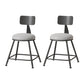 Modern Armless Backrest Counter Stool Iron Cafe Bar Stool with Leather Cushion Grey 2 Piece Set Short Stool(18"H) Clearhalo 'Bar Furniture' 'Bar Stools' 'bar_stools' 'furn' 'furn_bar_stools' 'Furniture' 'furniture_bar_stools' 'Kitchen & Dining Furniture' 5042770