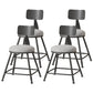 Modern Armless Backrest Counter Stool Iron Cafe Bar Stool with Leather Cushion Grey 4 Piece Set Short Stool(18"H) Clearhalo 'Bar Furniture' 'Bar Stools' 'bar_stools' 'furn' 'furn_bar_stools' 'Furniture' 'furniture_bar_stools' 'Kitchen & Dining Furniture' 5042771