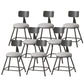 Modern Armless Backrest Counter Stool Iron Cafe Bar Stool with Leather Cushion Grey 8 Piece Set Short Stool(18"H) Clearhalo 'Bar Furniture' 'Bar Stools' 'bar_stools' 'furn' 'furn_bar_stools' 'Furniture' 'furniture_bar_stools' 'Kitchen & Dining Furniture' 5042773
