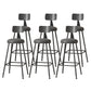 Modern Armless Backrest Counter Stool Iron Cafe Bar Stool with Leather Cushion Black 6 Piece Set Bar Stool(30"H) Clearhalo 'Bar Furniture' 'Bar Stools' 'bar_stools' 'furn' 'furn_bar_stools' 'Furniture' 'furniture_bar_stools' 'Kitchen & Dining Furniture' 5042776