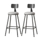 Modern Armless Backrest Counter Stool Iron Cafe Bar Stool with Leather Cushion Grey 2 Piece Set Bar Stool(30"H) Clearhalo 'Bar Furniture' 'Bar Stools' 'bar_stools' 'furn' 'furn_bar_stools' 'Furniture' 'furniture_bar_stools' 'Kitchen & Dining Furniture' 5042778