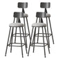 Modern Armless Backrest Counter Stool Iron Cafe Bar Stool with Leather Cushion Grey 4 Piece Set Bar Stool(30"H) Clearhalo 'Bar Furniture' 'Bar Stools' 'bar_stools' 'furn' 'furn_bar_stools' 'Furniture' 'furniture_bar_stools' 'Kitchen & Dining Furniture' 5042779