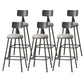 Modern Armless Backrest Counter Stool Iron Cafe Bar Stool with Leather Cushion Grey 6 Piece Set Bar Stool(30"H) Clearhalo 'Bar Furniture' 'Bar Stools' 'bar_stools' 'furn' 'furn_bar_stools' 'Furniture' 'furniture_bar_stools' 'Kitchen & Dining Furniture' 5042780