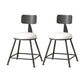 Modern Armless Backrest Counter Stool Iron Cafe Bar Stool with Leather Cushion White 2 Piece Set Short Stool(18"H) Clearhalo 'Bar Furniture' 'Bar Stools' 'bar_stools' 'furn' 'furn_bar_stools' 'Furniture' 'furniture_bar_stools' 'Kitchen & Dining Furniture' 5042782