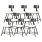 Modern Armless Backrest Counter Stool Iron Cafe Bar Stool with Leather Cushion White 8 Piece Set Short Stool(18"H) Clearhalo 'Bar Furniture' 'Bar Stools' 'bar_stools' 'furn' 'furn_bar_stools' 'Furniture' 'furniture_bar_stools' 'Kitchen & Dining Furniture' 5042785