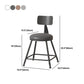 Modern Armless Backrest Counter Stool Iron Cafe Bar Stool with Leather Cushion Clearhalo 'Bar Furniture' 'Bar Stools' 'bar_stools' 'furn' 'furn_bar_stools' 'Furniture' 'furniture_bar_stools' 'Kitchen & Dining Furniture' 5042786