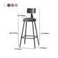 Modern Armless Backrest Counter Stool Iron Cafe Bar Stool with Leather Cushion Clearhalo 'Bar Furniture' 'Bar Stools' 'bar_stools' 'furn' 'furn_bar_stools' 'Furniture' 'furniture_bar_stools' 'Kitchen & Dining Furniture' 5042789