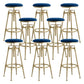 Glam Rotatable Liftable Counter Stool Iron Cafe Bar Stool with Cushion and Pedal Blue Backless 8 Piece Set Clearhalo 'Bar Furniture' 'Bar Stools' 'bar_stools' 'furn' 'furn_bar_stools' 'Furniture' 'furniture_bar_stools' 'Kitchen & Dining Furniture' 5042798