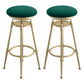Glam Rotatable Liftable Counter Stool Iron Cafe Bar Stool with Cushion and Pedal Blackish Green Backless 2 Piece Set Clearhalo 'Bar Furniture' 'Bar Stools' 'bar_stools' 'furn' 'furn_bar_stools' 'Furniture' 'furniture_bar_stools' 'Kitchen & Dining Furniture' 5042799
