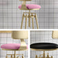 Glam Rotatable Liftable Counter Stool Iron Cafe Bar Stool with Cushion and Pedal Clearhalo 'Bar Furniture' 'Bar Stools' 'bar_stools' 'furn' 'furn_bar_stools' 'Furniture' 'furniture_bar_stools' 'Kitchen & Dining Furniture' 5042801