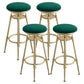 Glam Rotatable Liftable Counter Stool Iron Cafe Bar Stool with Cushion and Pedal Blackish Green Backless 4 Piece Set Clearhalo 'Bar Furniture' 'Bar Stools' 'bar_stools' 'furn' 'furn_bar_stools' 'Furniture' 'furniture_bar_stools' 'Kitchen & Dining Furniture' 5042802