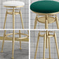 Glam Rotatable Liftable Counter Stool Iron Cafe Bar Stool with Cushion and Pedal Clearhalo 'Bar Furniture' 'Bar Stools' 'bar_stools' 'furn' 'furn_bar_stools' 'Furniture' 'furniture_bar_stools' 'Kitchen & Dining Furniture' 5042804