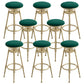 Glam Rotatable Liftable Counter Stool Iron Cafe Bar Stool with Cushion and Pedal Blackish Green Backless 8 Piece Set Clearhalo 'Bar Furniture' 'Bar Stools' 'bar_stools' 'furn' 'furn_bar_stools' 'Furniture' 'furniture_bar_stools' 'Kitchen & Dining Furniture' 5042806
