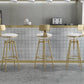 Glam Rotatable Liftable Counter Stool Iron Cafe Bar Stool with Cushion and Pedal Clearhalo 'Bar Furniture' 'Bar Stools' 'bar_stools' 'furn' 'furn_bar_stools' 'Furniture' 'furniture_bar_stools' 'Kitchen & Dining Furniture' 5042808