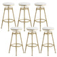 Glam Rotatable Liftable Counter Stool Iron Cafe Bar Stool with Cushion and Pedal White Backless 6 Piece Set Clearhalo 'Bar Furniture' 'Bar Stools' 'bar_stools' 'furn' 'furn_bar_stools' 'Furniture' 'furniture_bar_stools' 'Kitchen & Dining Furniture' 5042820