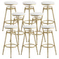 Glam Rotatable Liftable Counter Stool Iron Cafe Bar Stool with Cushion and Pedal White Backless 8 Piece Set Clearhalo 'Bar Furniture' 'Bar Stools' 'bar_stools' 'furn' 'furn_bar_stools' 'Furniture' 'furniture_bar_stools' 'Kitchen & Dining Furniture' 5042821