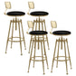 Glam Rotatable Liftable Counter Stool Iron Cafe Bar Stool with Cushion and Pedal Black With Back 4 Piece Set Clearhalo 'Bar Furniture' 'Bar Stools' 'bar_stools' 'furn' 'furn_bar_stools' 'Furniture' 'furniture_bar_stools' 'Kitchen & Dining Furniture' 5042823