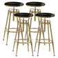 Glam Rotatable Liftable Counter Stool Iron Cafe Bar Stool with Cushion and Pedal Black Backless 4 Piece Set Clearhalo 'Bar Furniture' 'Bar Stools' 'bar_stools' 'furn' 'furn_bar_stools' 'Furniture' 'furniture_bar_stools' 'Kitchen & Dining Furniture' 5042827
