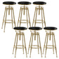 Glam Rotatable Liftable Counter Stool Iron Cafe Bar Stool with Cushion and Pedal Black Backless 6 Piece Set Clearhalo 'Bar Furniture' 'Bar Stools' 'bar_stools' 'furn' 'furn_bar_stools' 'Furniture' 'furniture_bar_stools' 'Kitchen & Dining Furniture' 5042828
