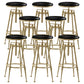Glam Rotatable Liftable Counter Stool Iron Cafe Bar Stool with Cushion and Pedal Black Backless 8 Piece Set Clearhalo 'Bar Furniture' 'Bar Stools' 'bar_stools' 'furn' 'furn_bar_stools' 'Furniture' 'furniture_bar_stools' 'Kitchen & Dining Furniture' 5042829