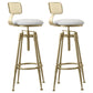 Glam Rotatable Liftable Counter Stool Iron Cafe Bar Stool with Cushion and Pedal White With Back 2 Piece Set Clearhalo 'Bar Furniture' 'Bar Stools' 'bar_stools' 'furn' 'furn_bar_stools' 'Furniture' 'furniture_bar_stools' 'Kitchen & Dining Furniture' 5042830