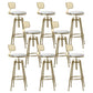 Glam Rotatable Liftable Counter Stool Iron Cafe Bar Stool with Cushion and Pedal White With Back 8 Piece Set Clearhalo 'Bar Furniture' 'Bar Stools' 'bar_stools' 'furn' 'furn_bar_stools' 'Furniture' 'furniture_bar_stools' 'Kitchen & Dining Furniture' 5042833