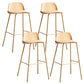 Dessert Shop Footrest Scandinavian Stool Matte Finish Plastic Barstool Yellow Set of 4 Clearhalo 'Bar Furniture' 'Bar Stools' 'bar_stools' 'Furniture' 'furniture_bar_stools' 'Kitchen & Dining Furniture' 5042838