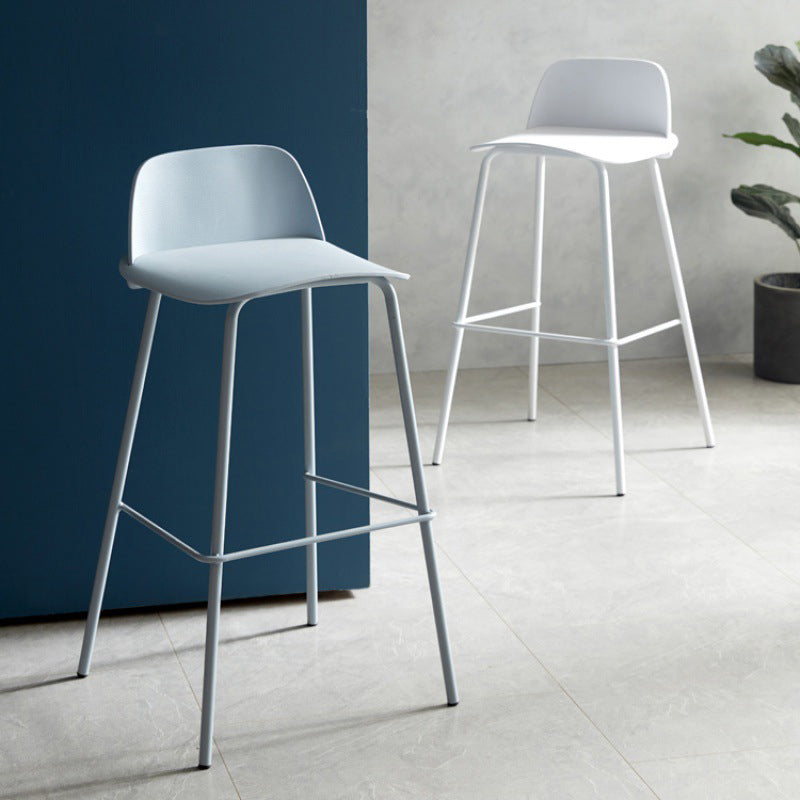 Dessert Shop Footrest Scandinavian Stool Matte Finish Plastic Barstool Clearhalo 'Bar Furniture' 'Bar Stools' 'bar_stools' 'Furniture' 'furniture_bar_stools' 'Kitchen & Dining Furniture' 5042839