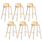 Dessert Shop Footrest Scandinavian Stool Matte Finish Plastic Barstool Yellow Set of 6 Clearhalo 'Bar Furniture' 'Bar Stools' 'bar_stools' 'Furniture' 'furniture_bar_stools' 'Kitchen & Dining Furniture' 5042840