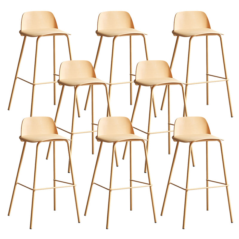 Dessert Shop Footrest Scandinavian Stool Matte Finish Plastic Barstool Yellow Set of 8 Clearhalo 'Bar Furniture' 'Bar Stools' 'bar_stools' 'Furniture' 'furniture_bar_stools' 'Kitchen & Dining Furniture' 5042842