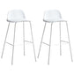 Dessert Shop Footrest Scandinavian Stool Matte Finish Plastic Barstool White Set of 2 Clearhalo 'Bar Furniture' 'Bar Stools' 'bar_stools' 'Furniture' 'furniture_bar_stools' 'Kitchen & Dining Furniture' 5042845